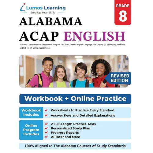 Alabama Comprehensive Assessment Program Test Prep: Grade 8 English Language Arts Literacy (ELA) Practice Workbook and Full-length Online Assessments - Paperback