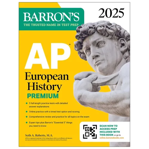 AP European History Premium, 2025: Prep Book with 5 Practice Tests + Comprehensive Review + Online Practice - Paperback