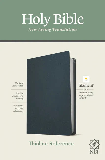 NLT Thinline Reference Bible, Filament Enabled Edition (Red Letter, Genuine Leather, Blue) - Leather