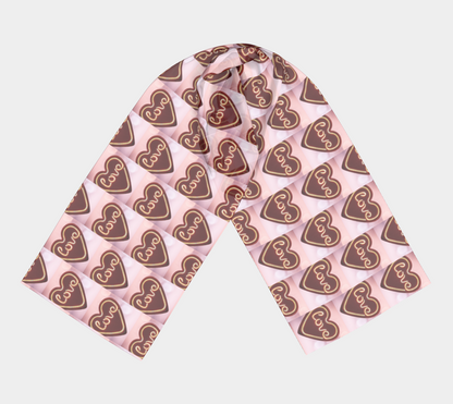 Neon Love Red Heart Design Long Scarf