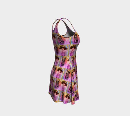 I'm Not Perfect I'm Original Pink Short Flared Dress