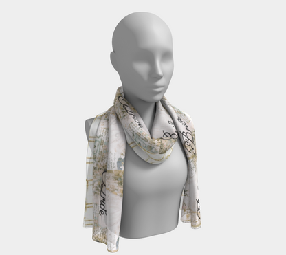 Golden Antique Elegant Bride Long Scarf