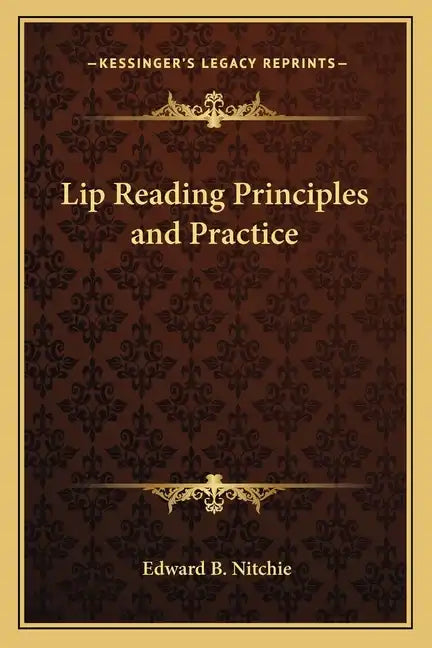 Lip Reading Principles and Practice - Paperback