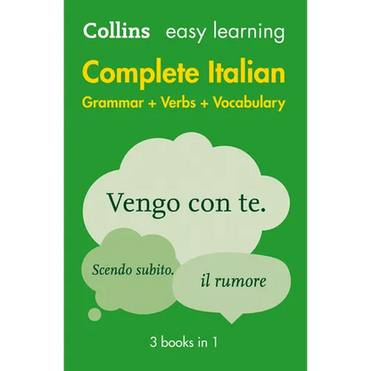 Complete Italian Grammar Verbs Vocabulary: 3 Books in 1 - Paperback