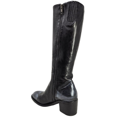 Black Tall Hand Rubbed Lock Boot