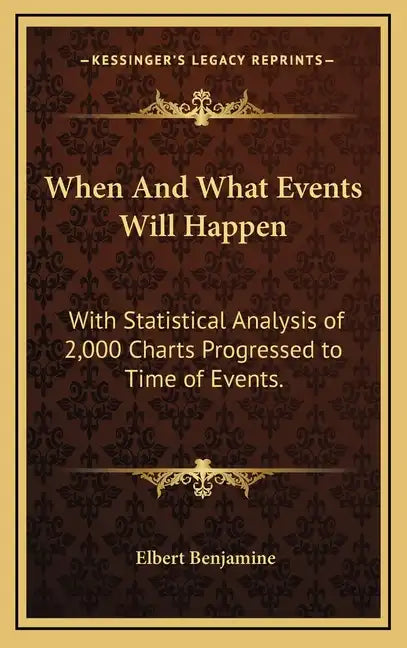 When and What Events Will Happen: With Statistical Analysis of 2,000 Charts Progressed to Time of Events. - Hardcover