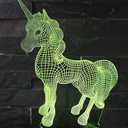 3D LED 7 Color Unicorn Table Lamp