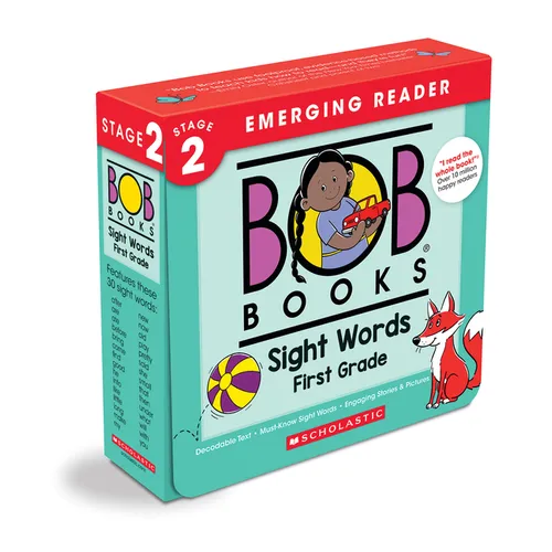 Bob Books - Sight Words First Grade Box Set of 10 Paperbacks Decodable Phonics Books, Ages 4 and Up, First Grade, Flashcards (Stage 2: Emerging Reader - Paperback