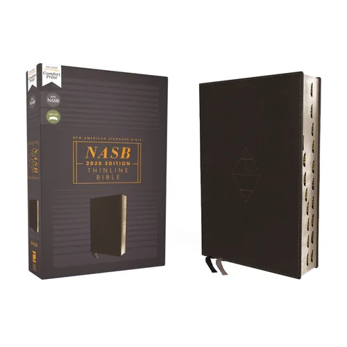 Nasb, Thinline Bible, Leathersoft, Black, Red Letter Edition, 2020 Text, Thumb Indexed, Comfort Print - Imitation Leather