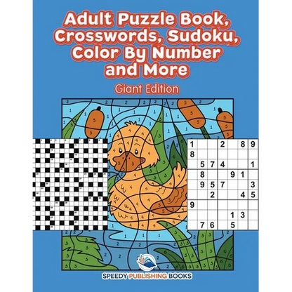 Adult Puzzle Book, Crosswords, Sudoku, Color By Number and More (Giant Edition) - Paperback