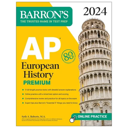 AP European History Premium, 2024: 5 Practice Tests + Comprehensive Review + Online Practice - Paperback