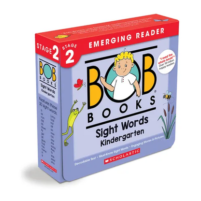 Bob Books - Sight Words Kindergarten Box Set of 10 Paperbacks Decodable Phonics Books, Ages 4 and Up, Kindergarten, Flashcards (Stage 2: Emerging Read - Paperback
