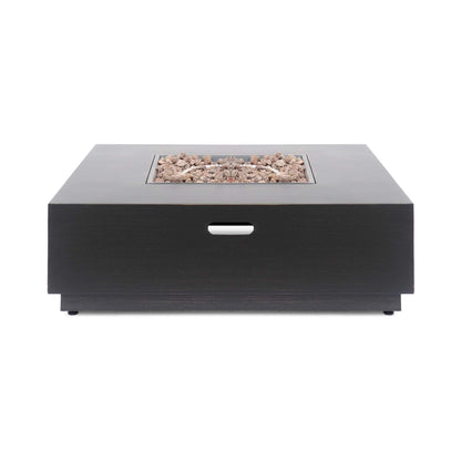 Alora 40-Inch 50K BTU Modern Outdoor Square Iron Backyard Patio Fire Pit (SAK31635)