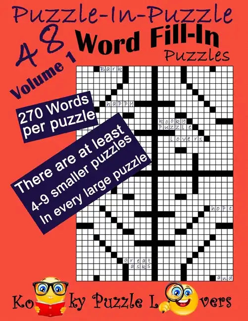 Puzzle-in-Puzzle Word Fill-In, Volume 1, Over 270 words per puzzle - Paperback