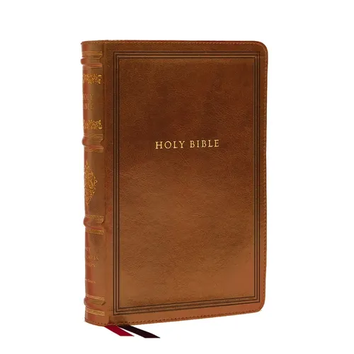 NKJV Large Print Reference Bible, Brown Leathersoft, Red Letter, Comfort Print (Sovereign Collection): Holy Bible, New King James Version - Imitation Leather