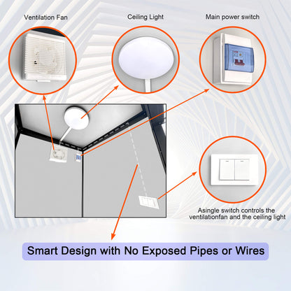 42-Inch One-Person Portable Outdoor Toilet Cabin With Light, Sink And Vent Fan (SAK45672)