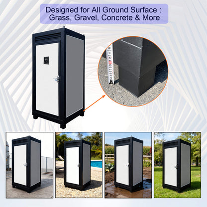 42-Inch One-Person Portable Outdoor Toilet Cabin With Light, Sink And Vent Fan (SAK45672)