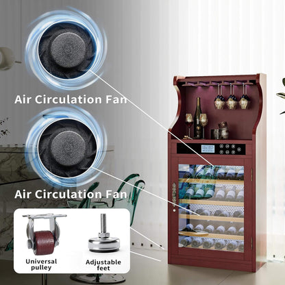 Nuvia Luxury 43-Bottle Freestanding Low Noise Wine Cooler Cabinet (SAK56084)