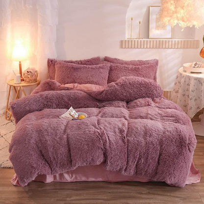 Thick Fleece Duvet Cover Warm Bedding Set