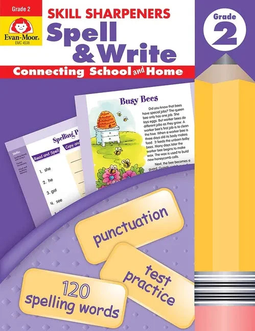 Skill Sharpeners: Spell & Write, Grade 2 Workbook - Paperback