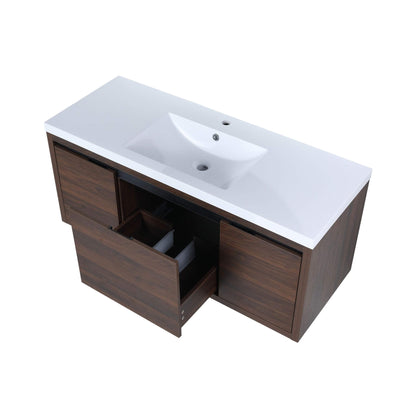 Nuvia Floating Bathroom Vanity With Resin Sink Soft Close Doors (SAK82560)