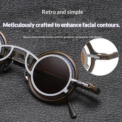 Pure Titanium Small Round Sunglasses – Retro Luxury Shades
