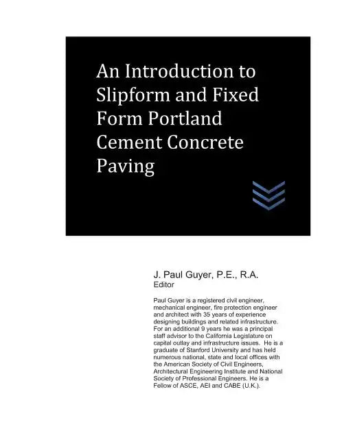 An Introduction to Slipform and Fixed Form Portland Cement Concrete Paving - Paperback