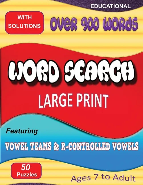 Word Search Featuring Vowel Teams & R-Controlled Vowels - Paperback