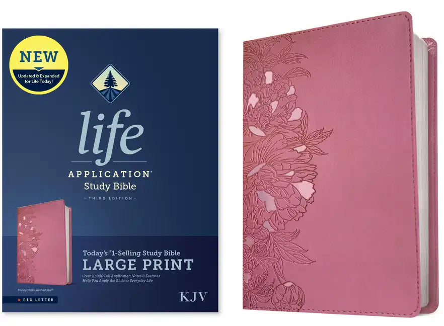KJV Life Application Study Bible, Third Edition, Large Print (Leatherlike, Peony Pink, Red Letter) - Imitation Leather