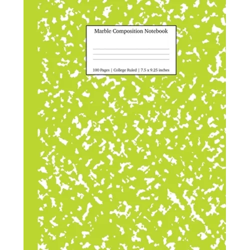 Marble Composition Notebook College Ruled: Green Marble Notebooks, School Supplies, Notebooks for School - Paperback