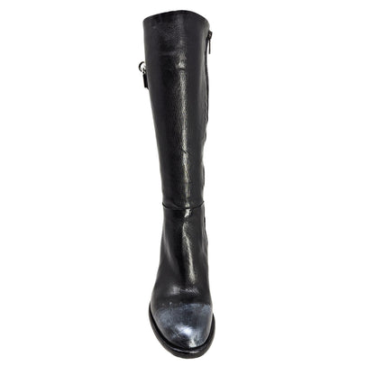 Black Tall Hand Rubbed Lock Boot