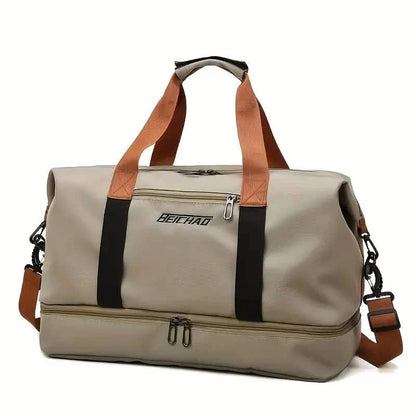 Nylon Duffel Bag for Travel – Large Capacity, Foldable, Shoe Compartment – Men & Women
