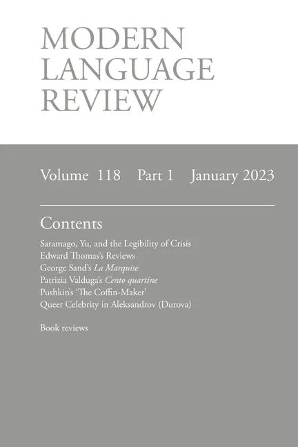 Modern Language Review (118: 1) January 2023 - Paperback