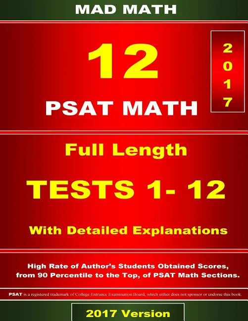 PSAT Math Tests 1-12 - Paperback