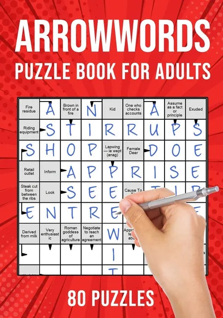 Arrowwords Puzzle Books for Adults: Arrow Words Crossword Activity Book 80 Puzzles (UK Version) - Paperback