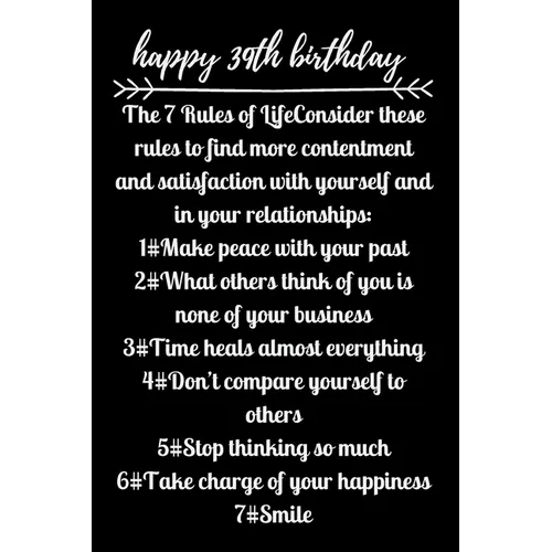 happy39th birthday The 7 Rules of Life - Paperback