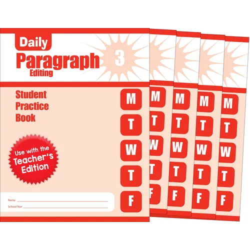 Daily Paragraph Editing, Grade 3 Student Edition Workbook (5-Pack) - Paperback