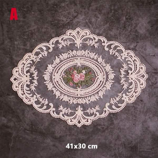 5-Pack: 3 Styles Vintage Lace Embroidery Placemat