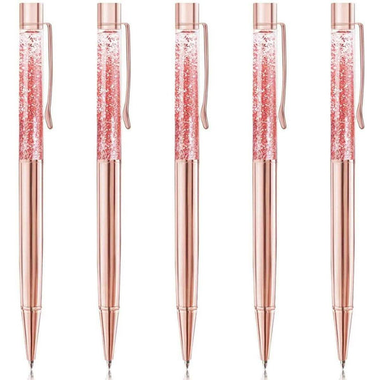 5-Piece: Bling Dynamic Liquid Ballpoint Pens