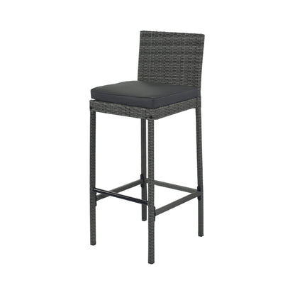 Alora 5-Piece Wicker Patio Bar Set With Cushions & Acacia Table (SAK26801)