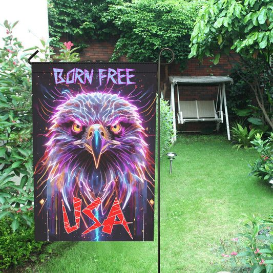 Born Free USA Electric Bald Eagle Garden Flag - 12" x 18" (Made in USA)