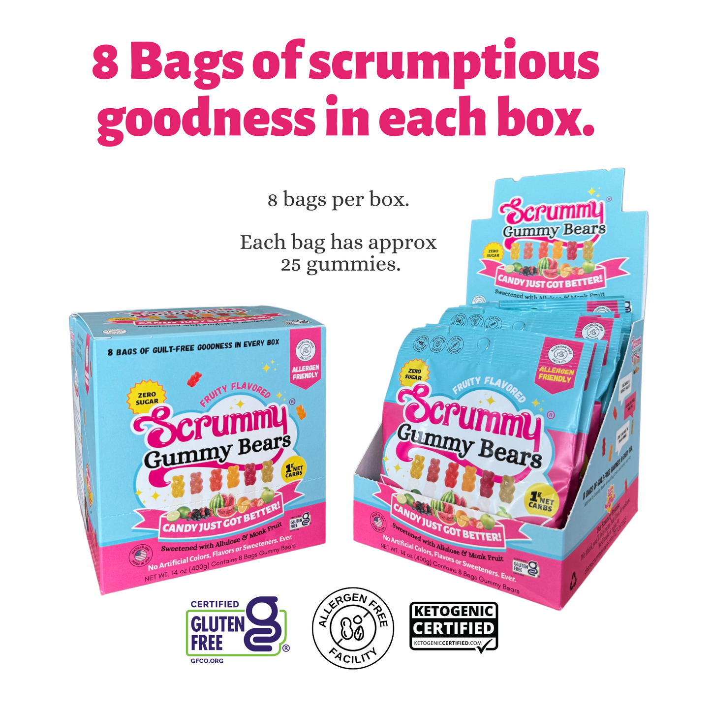 SWITCH® Scrummy Gummy Bears 8-ct Box 1.8oz Bags