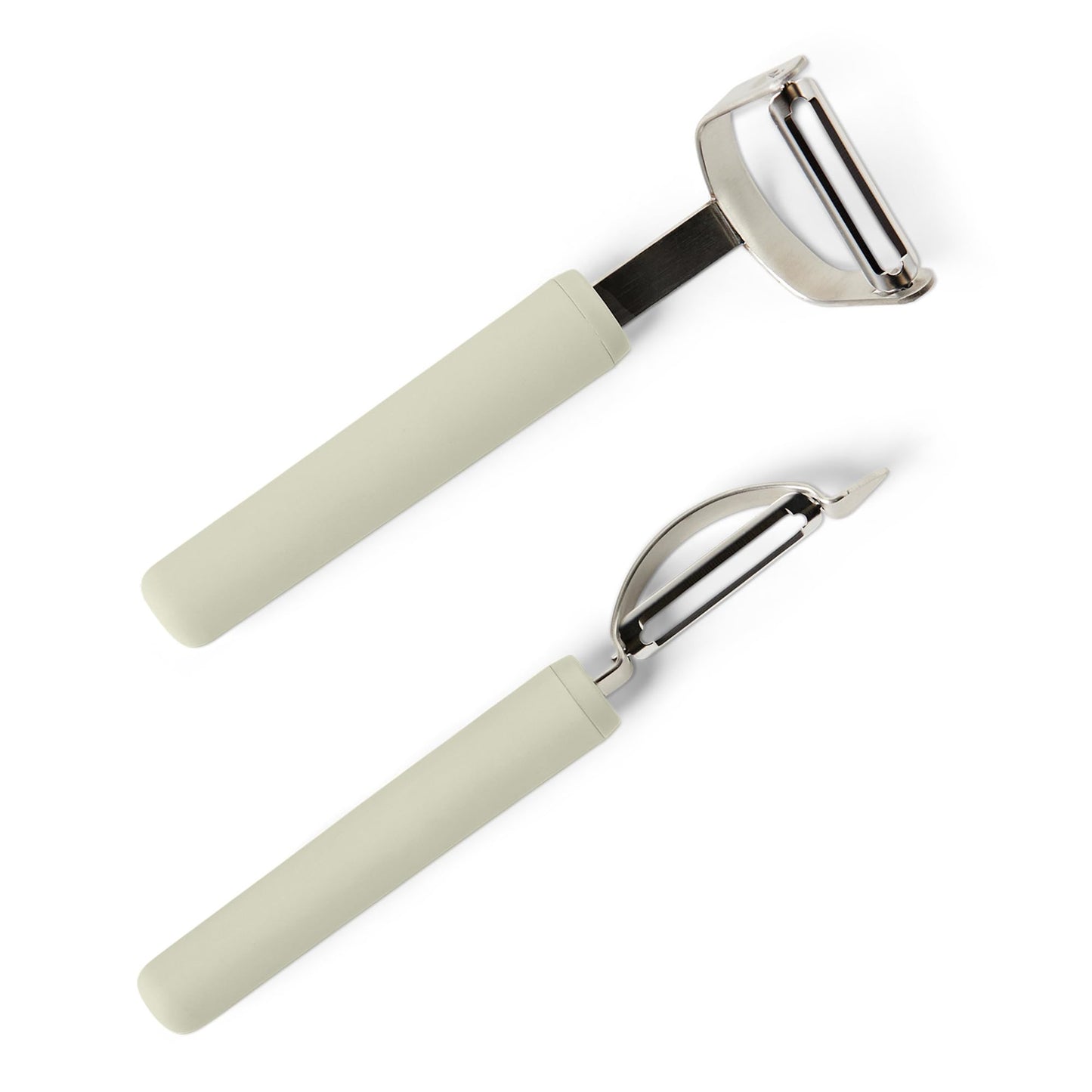 Vegetable Peelers with Protective Covers, 2-Piece Set, Dishwasher-Safe, Linen Gray