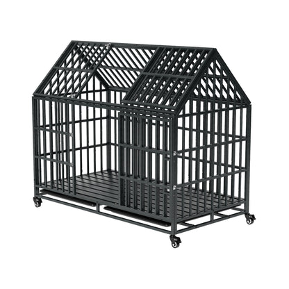 52-Inch Heavy-Duty Dog Crate With Roof Top Escape Proof Design (SAK90267)
