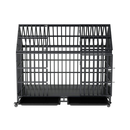 52-Inch Heavy-Duty Dog Crate With Roof Top Escape Proof Design (SAK90267)