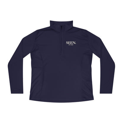 Seen. By God. Women’s Quarter-Zip Pullover — Lightweight Christian Activewear Faith Layer