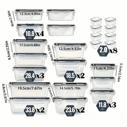 48-Piece Food Storage Container Set – Stackable, Microwave Safe, BPA Free