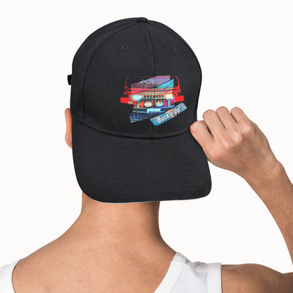Buckle Up! 4 Wheel Drive Sandwich Black Baseball Cap (Made in USA)