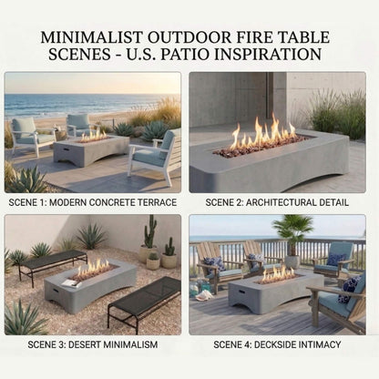 Alora 56-Inch 50K BTU Outdoor Modern Propane Fire Pit Table (SAK56830)