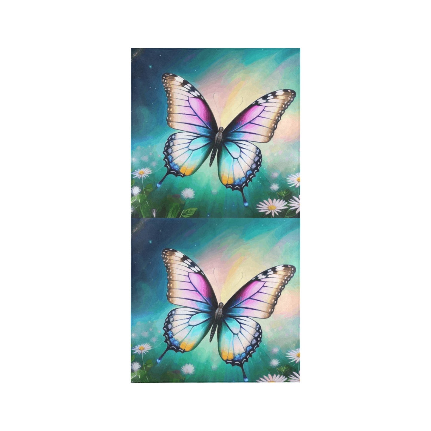 Beautiful Butterfly and Daisies Beach Towel - 30"x 60" (Made in USA)